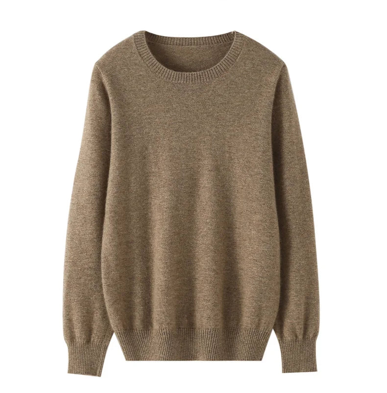 Cashmere Crew Neck Long-Sleeved Pullover Sweater