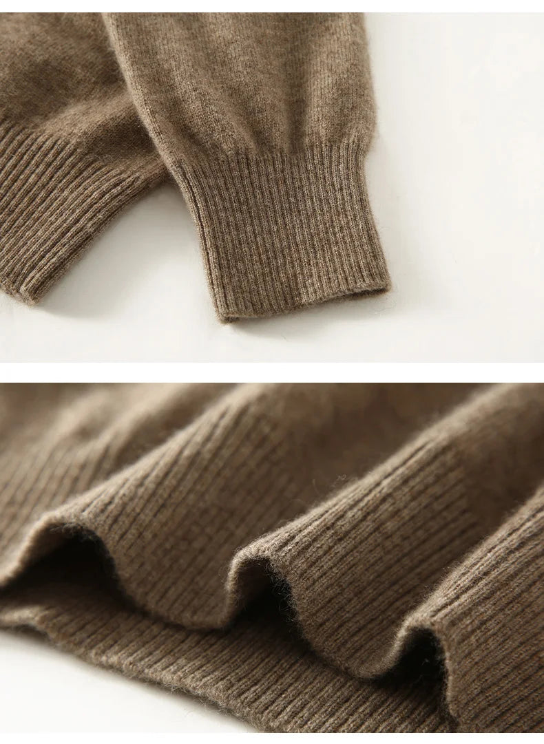 Cashmere Crew Neck Long-Sleeved Pullover Sweater