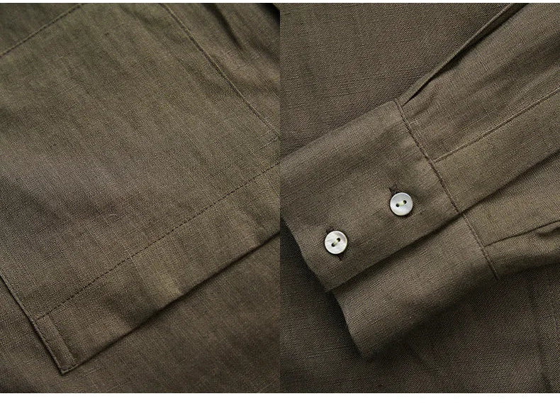 Casual Collared Single-Breasted Long-Sleeved Shirt