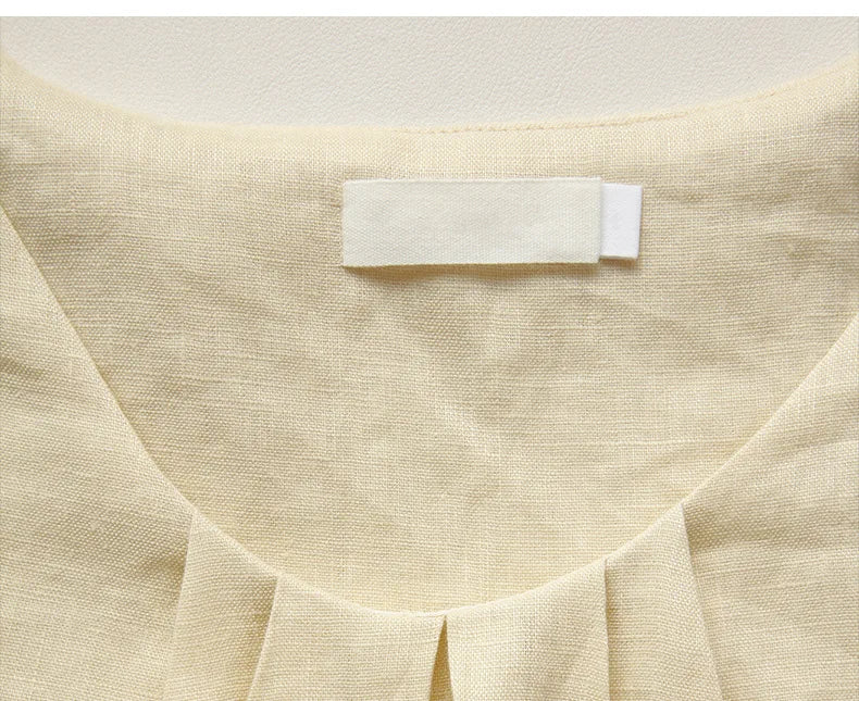 Linen Sleeveless Round Neck Loose Shirt