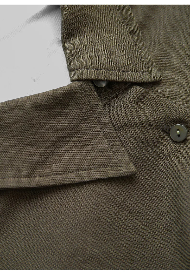 Casual Collared Single-Breasted Long-Sleeved Shirt